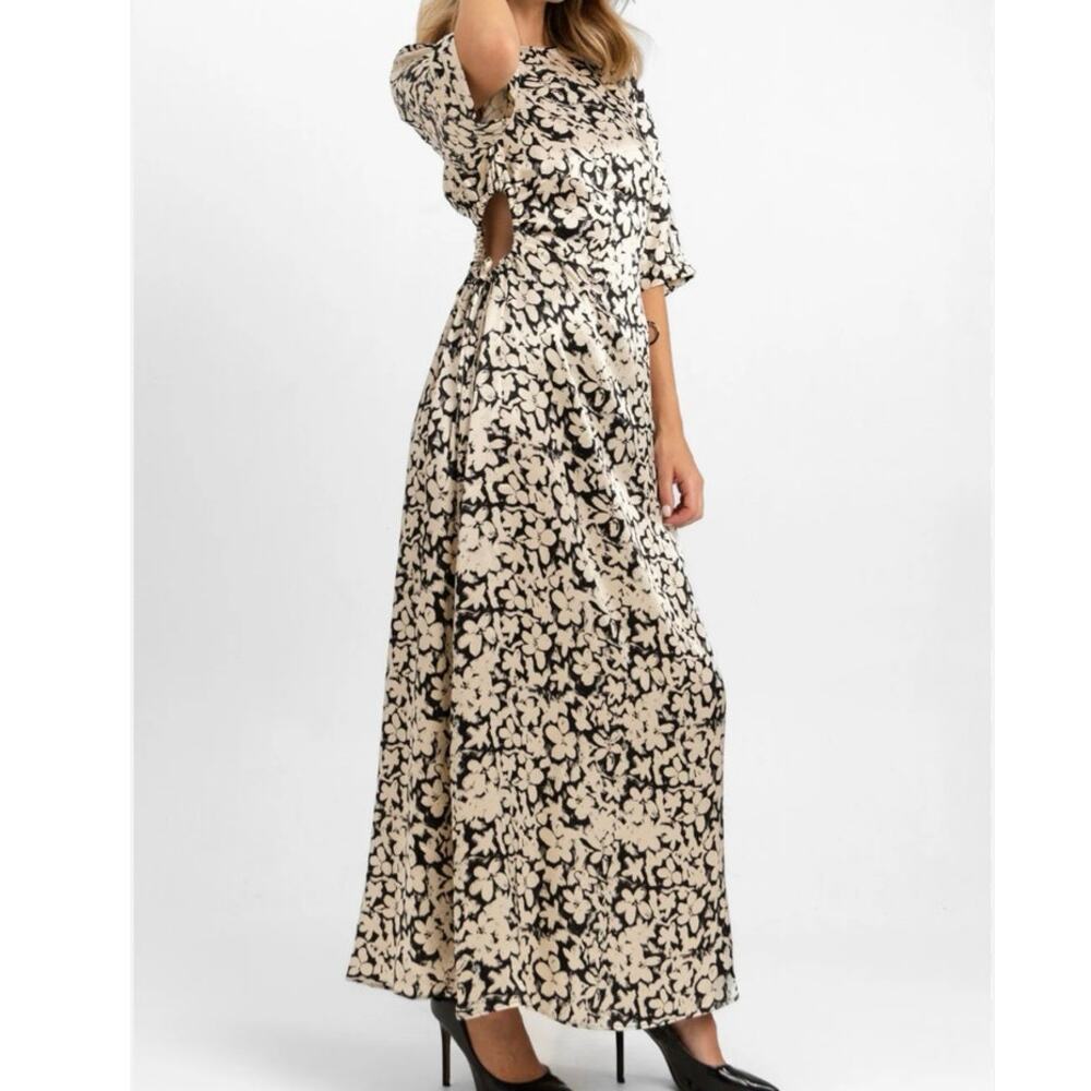 Topshop NWT Floral Cutout Side Soft Viscose Maxi Dress Size 4